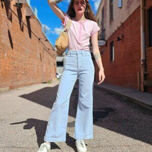 Rollas Corduroy Sailor Pants in Pale Blue